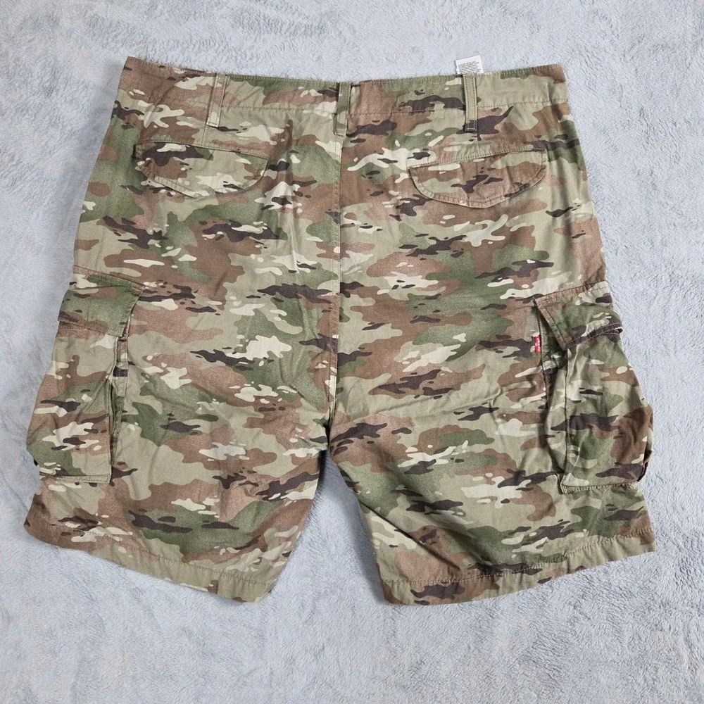 Levi Strauss Cargo Shorts Mens 40 Camo Excellent Ripstop Multi-Pocket Military
